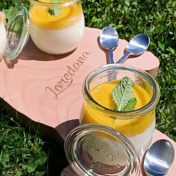 Panna cotta con mango