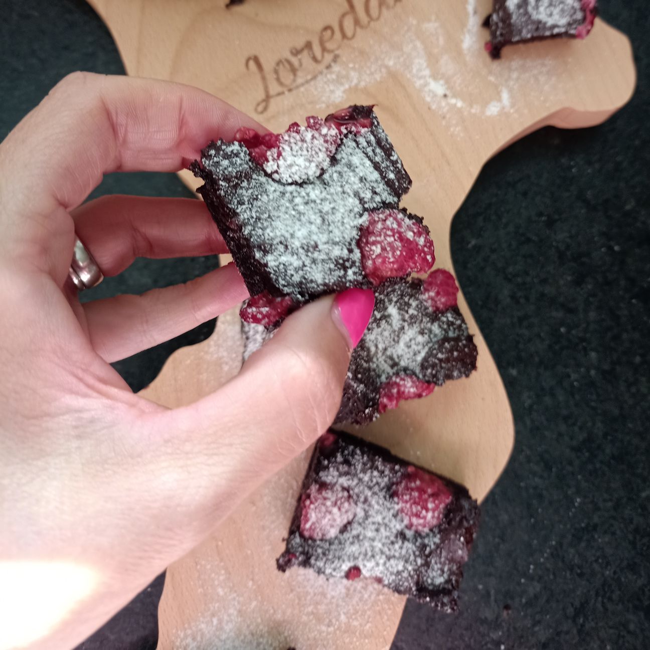 Brownies con lamponi
