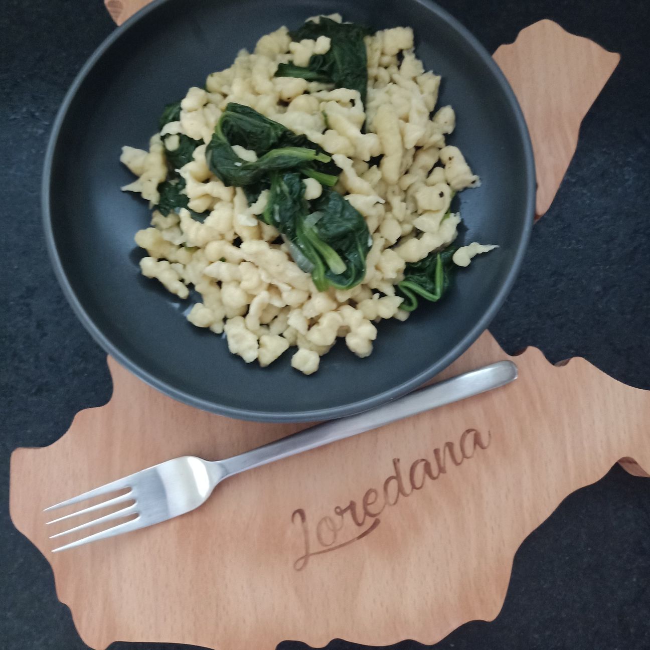 Spätzle con spinaci
