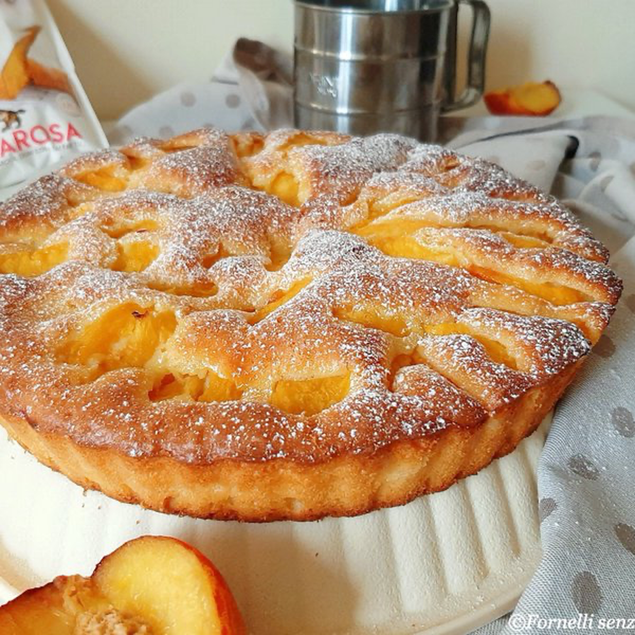 Torta di pesche e yogurt greco