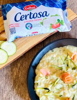 Ricetta Risotto certosino con zucchine e salmone di clapfood.10