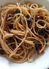 Ricetta Spaghetti con pomodorini secchi, cipolla di Tropea e olive