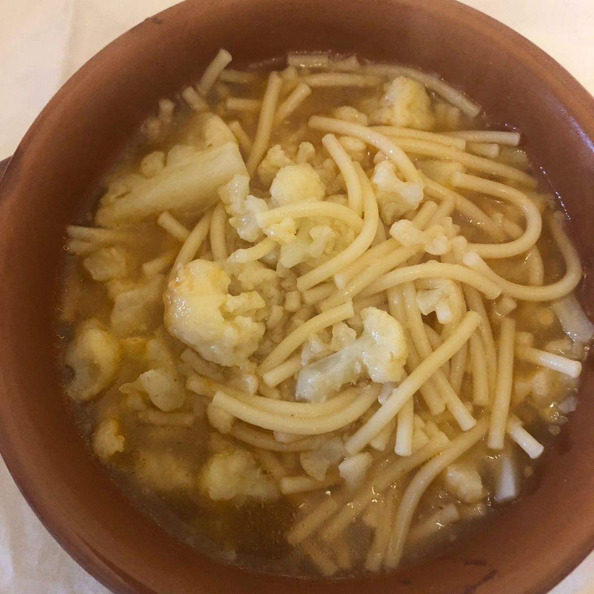 Minestra pasta e cavolfiore