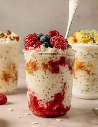 Ricetta Overnight Oats con frutta, burro d’arachidi e semi di chia di Magno
