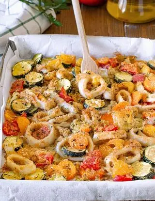 Ricetta Gamberi e calamari gratinati di Magno