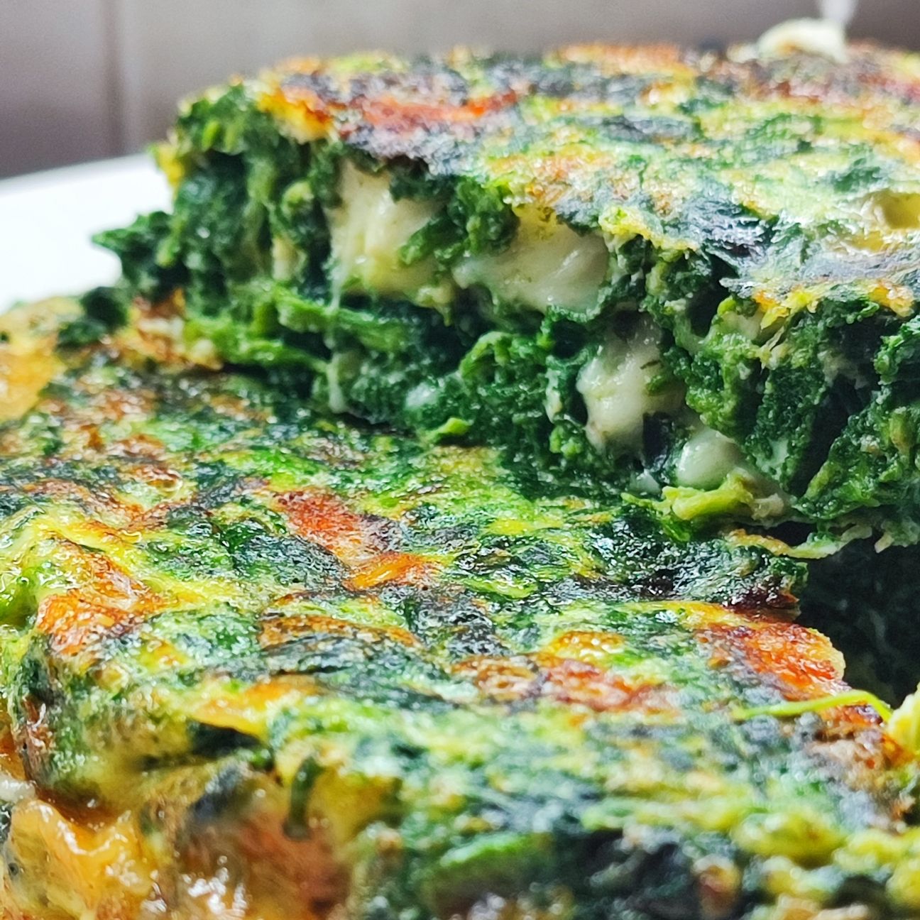 Frittata con spinaci e provola affumicata