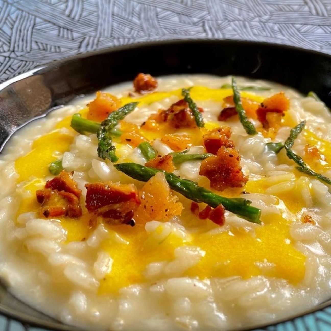 Risotto Asparagi selvatici cacio e ova