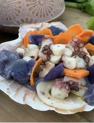 Ricetta Polpo bollito in insalata di patate viola e carote di Patriziaincucina68