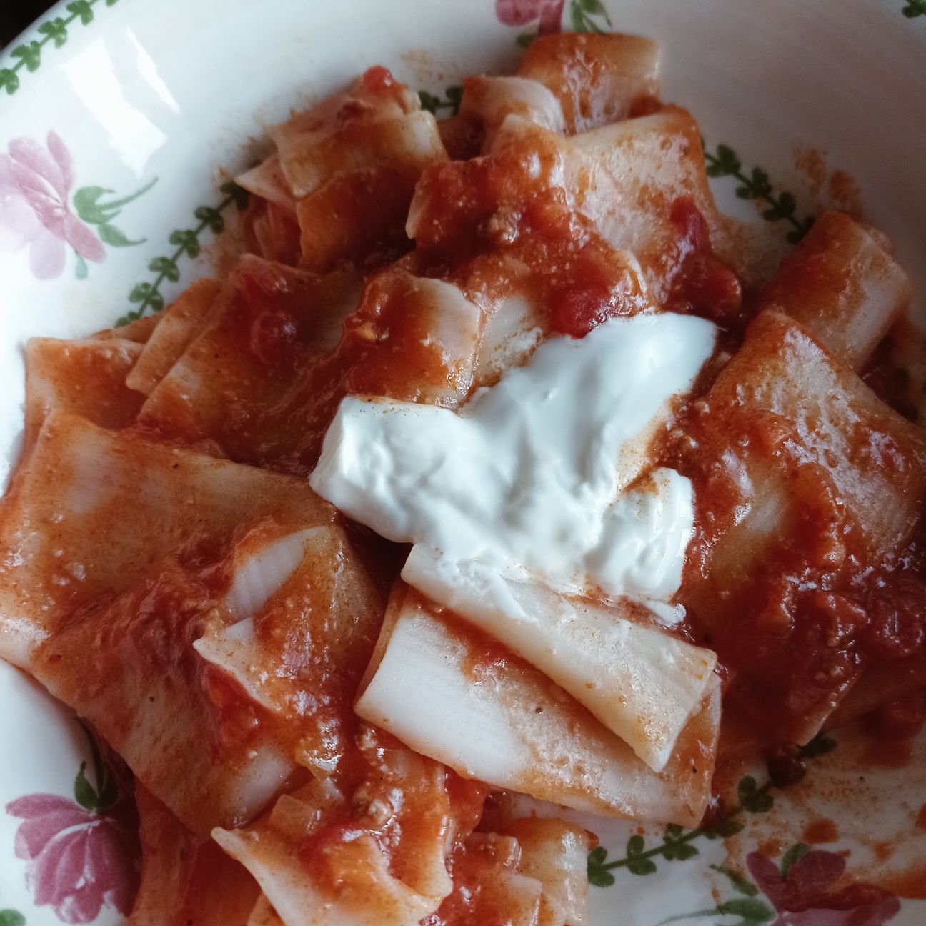 paccheri stracchino e ragù 🍅