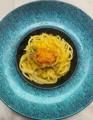 Ricetta Pasta fresca con Vongole, Bottarga e tartare di Gambero Rosso di iressbb