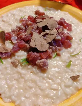 Ricetta Risotto mantecato al lime con tartare di tonno rosso e tartufo di iressbb