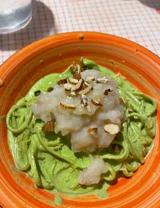 Ricetta Pasta con pesto di rucola fresco e tartare di scampi di iressbb