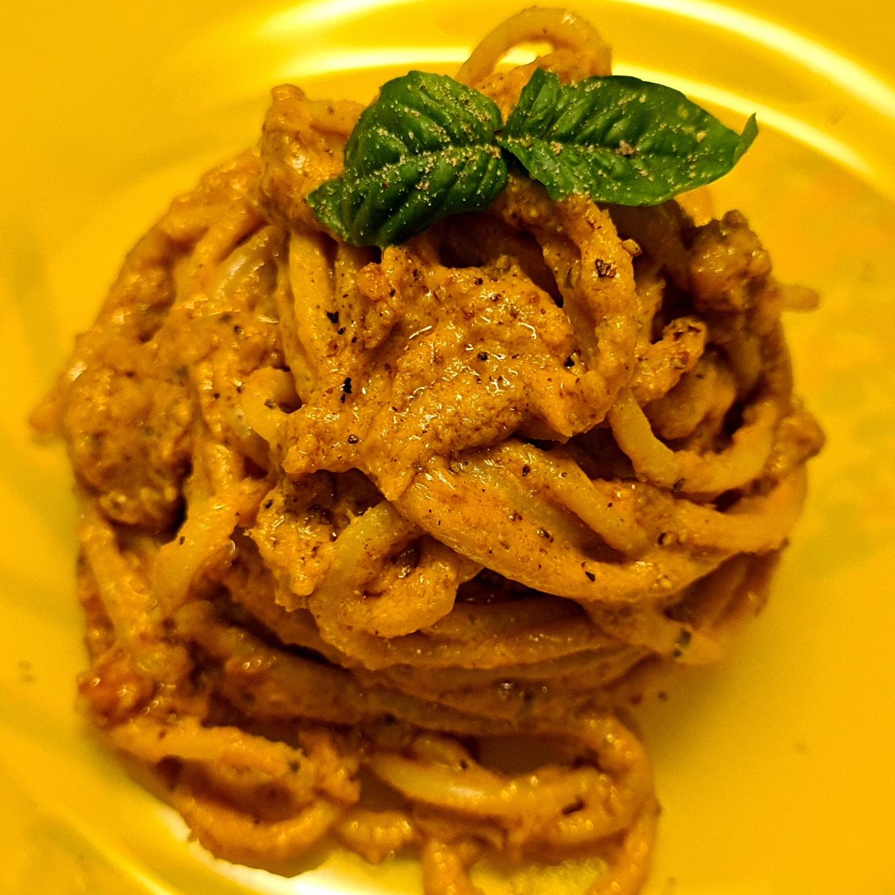 Spaghetti al pesto di burro di arachidi
