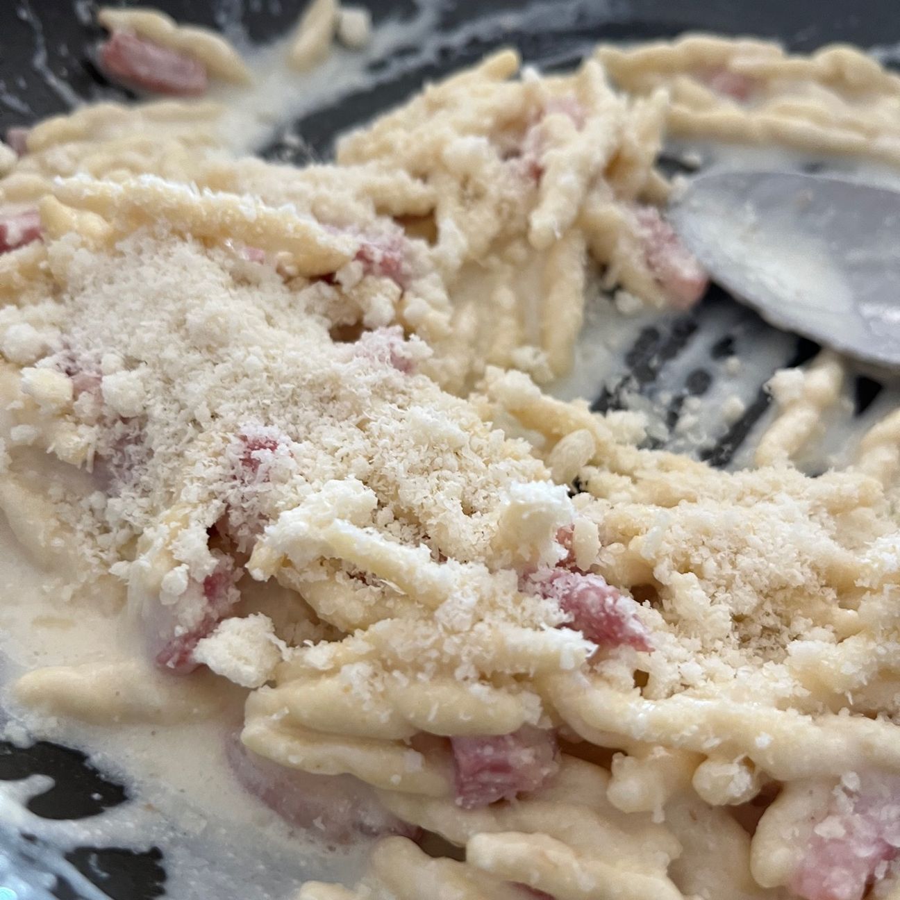 Trofie pancetta e panna
