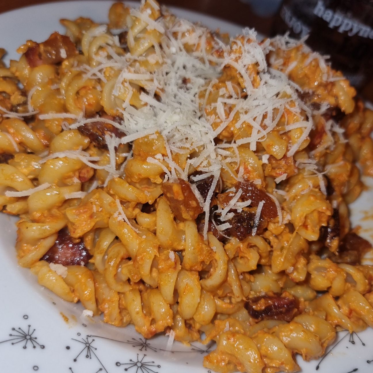 Pasta Guanciale Cipolla e pomodori secchi