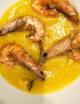 Ricetta Crema di zucca con mazzancolle al rosmarino di cristinella.c86