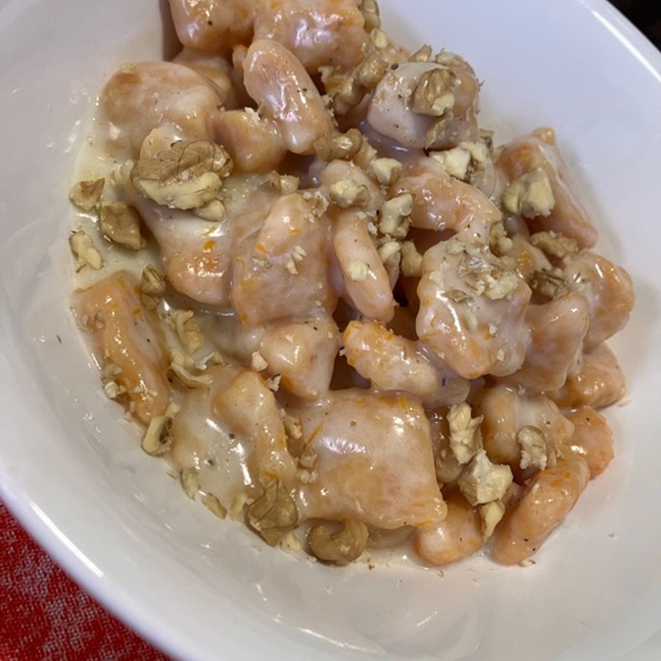 Gnocchi di zucca con fonduta di taleggio