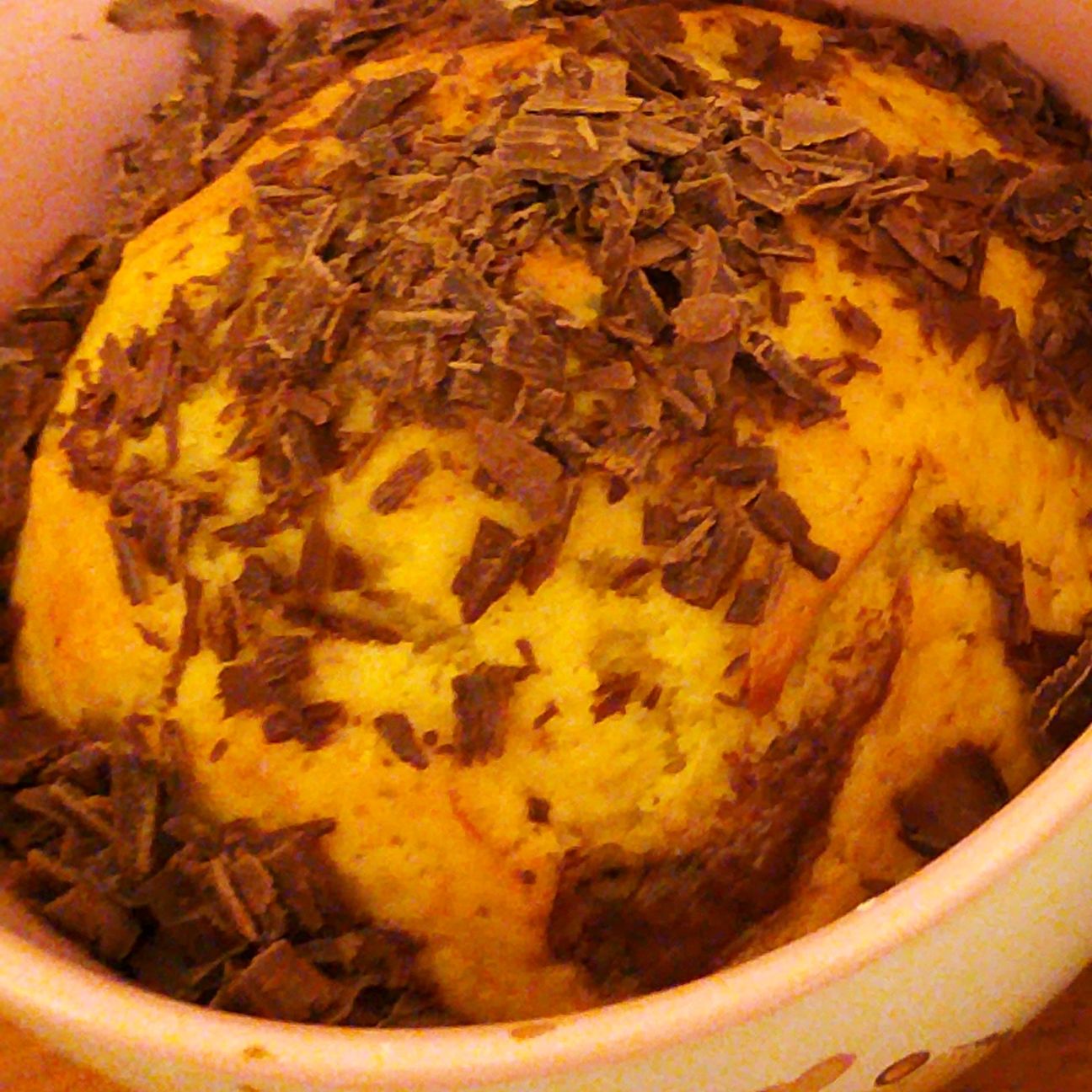 Mug cake con cuore morbido alla nutella