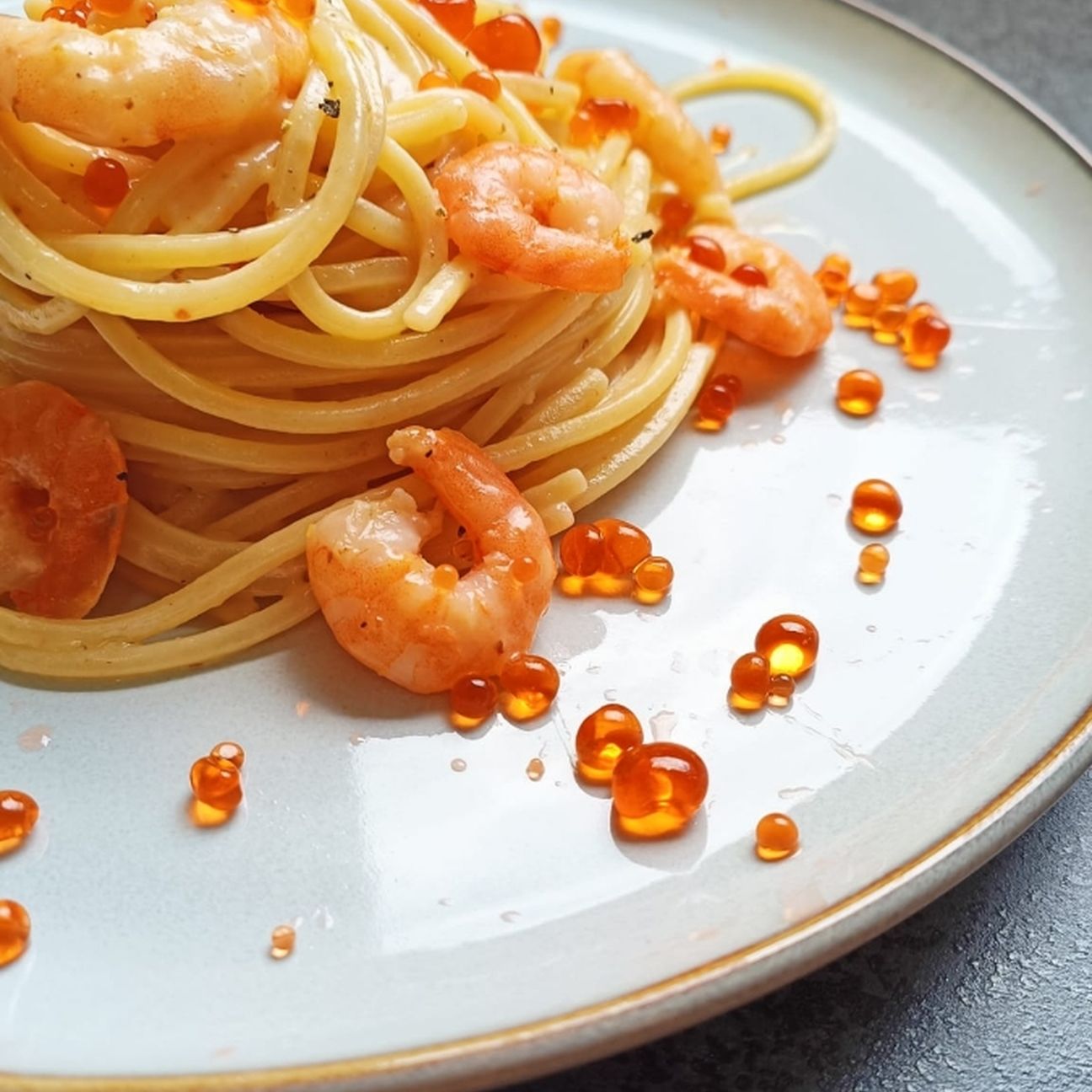 Spaghetti spriz e gamberi