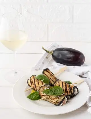 Ricetta Spiedini di involtini di melanzane grigliate di lemilleeunabontadifranci