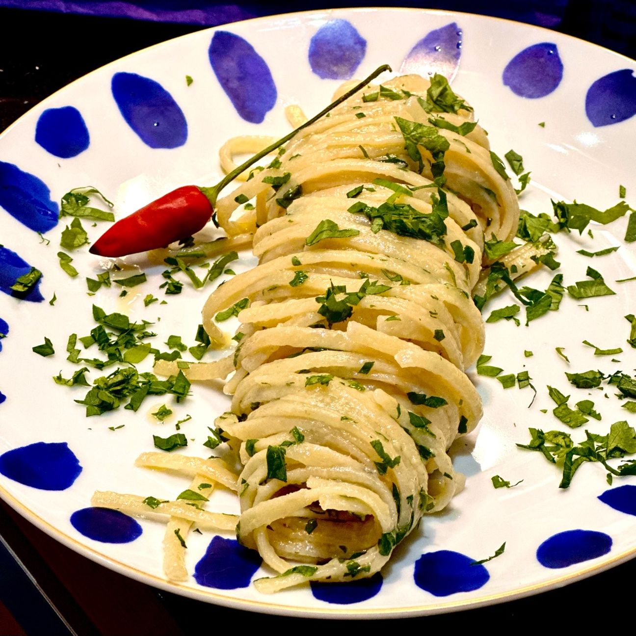 Linguine aglio olio e peperoncino