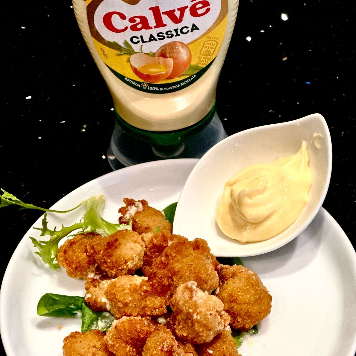 Pop corn di pollo e maionese