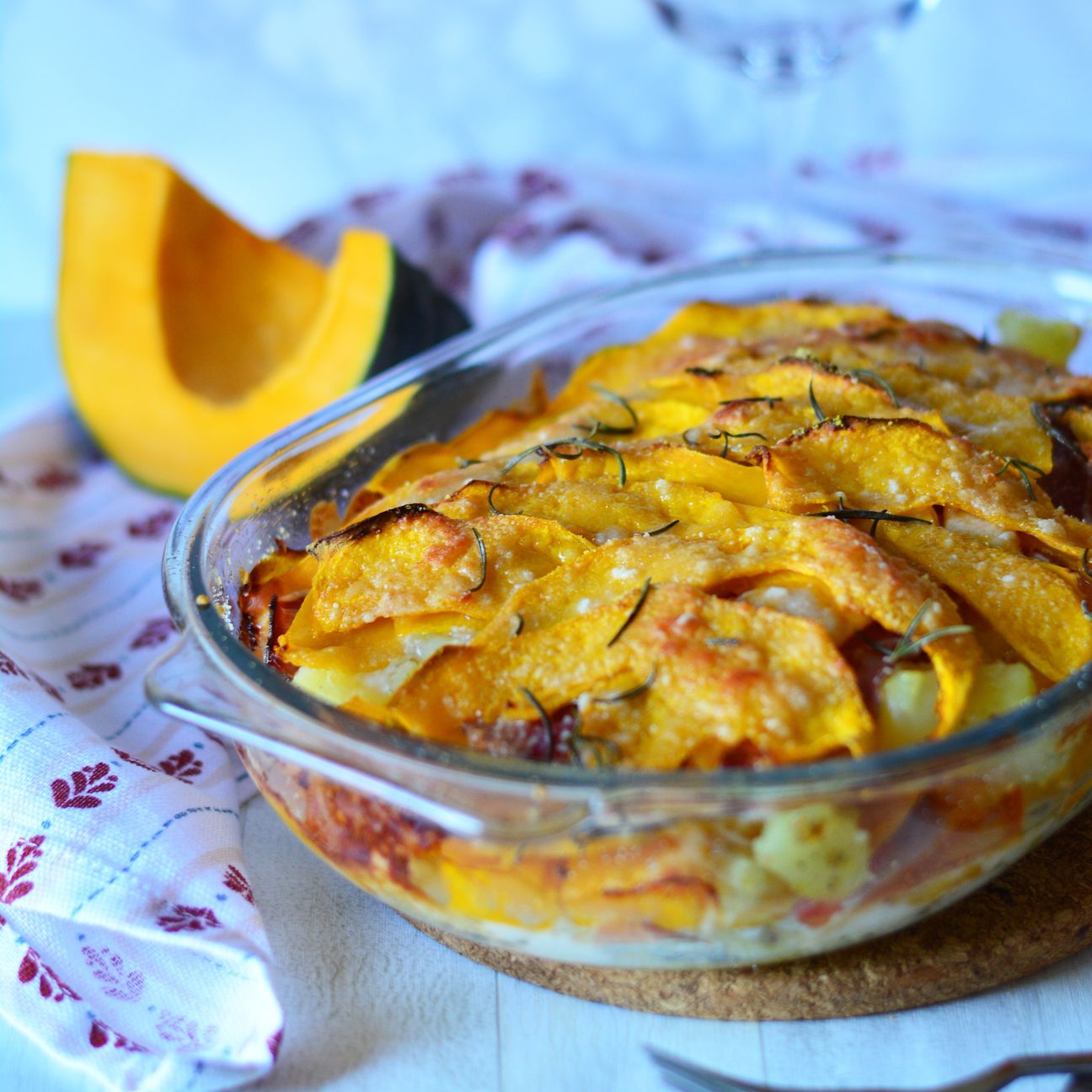 Pasticcio alla zucca, patate e speck