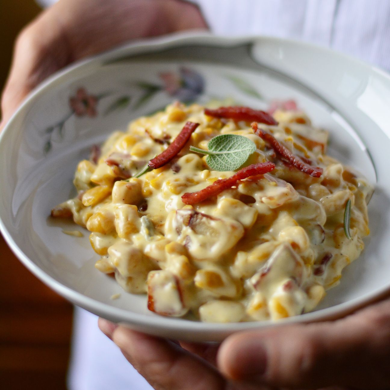Spatzle alla zucca con speck, patate e gorgonzola