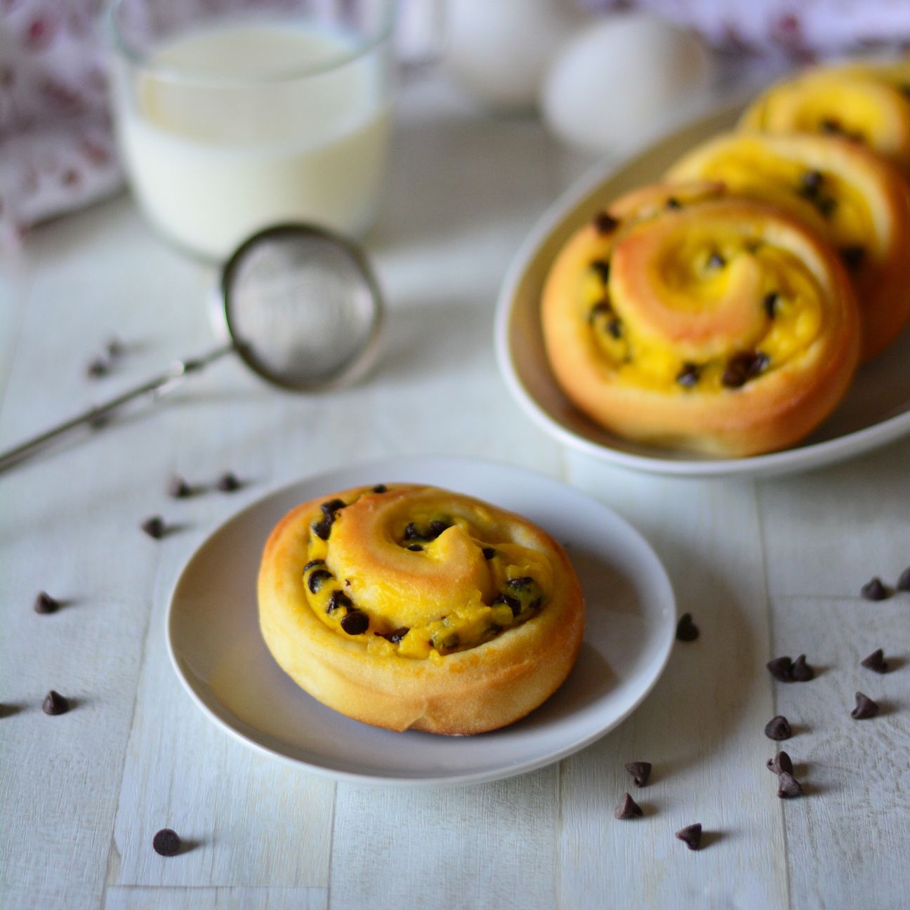 Girelle di Pan Brioche alla crema