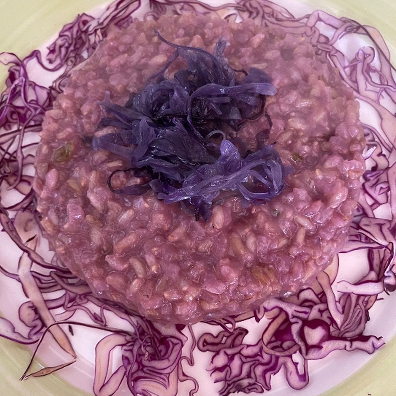 Riso con cavolo cappuccio viola alle 2 consistenze