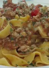 Ricetta Tagliatelle con sughetto di pasta di salame