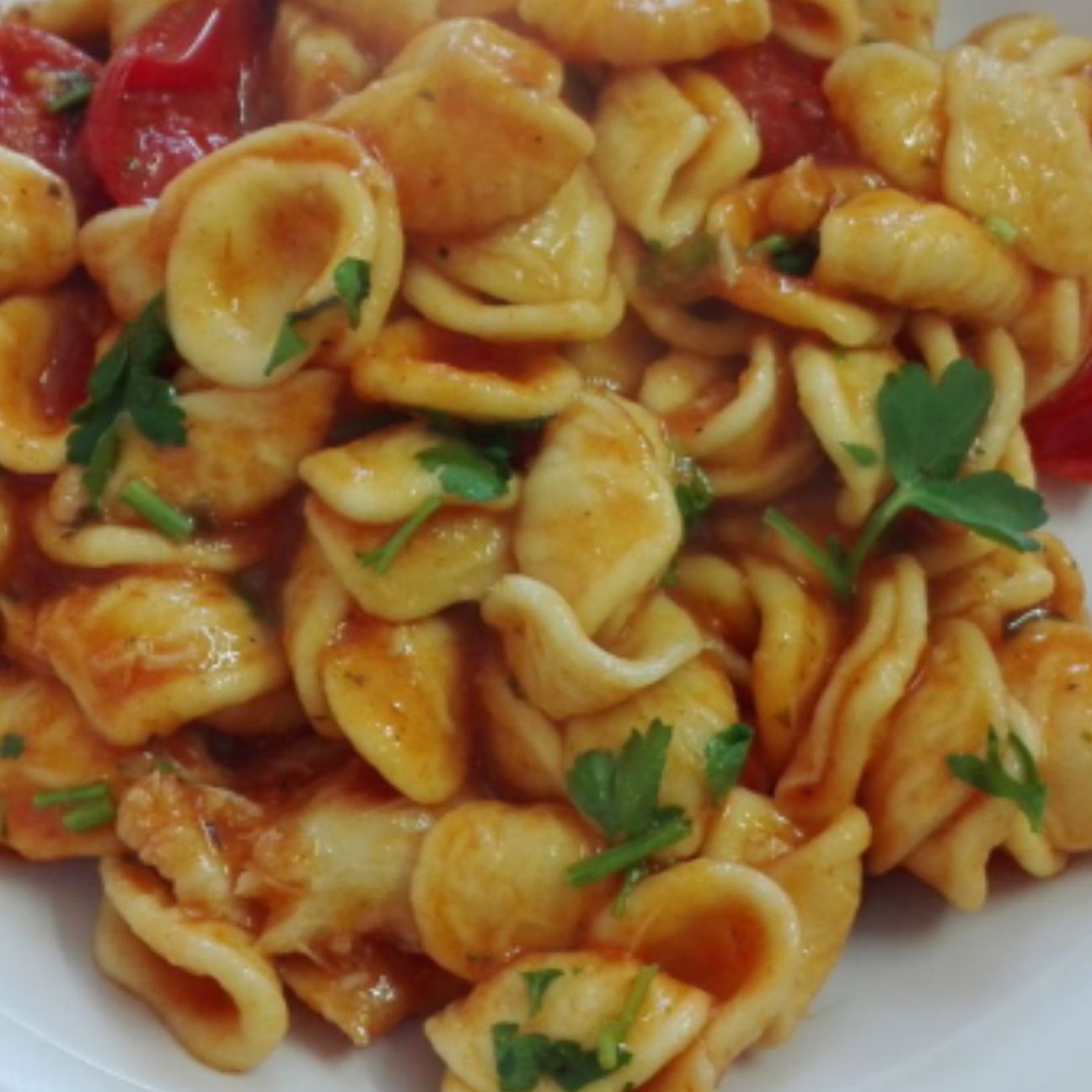 Orecchiette con sugo di dentice e olive
