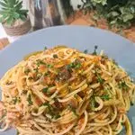 Ricetta Spaghettino con filetti di tonno pomodoro fresco e olive taggiasche