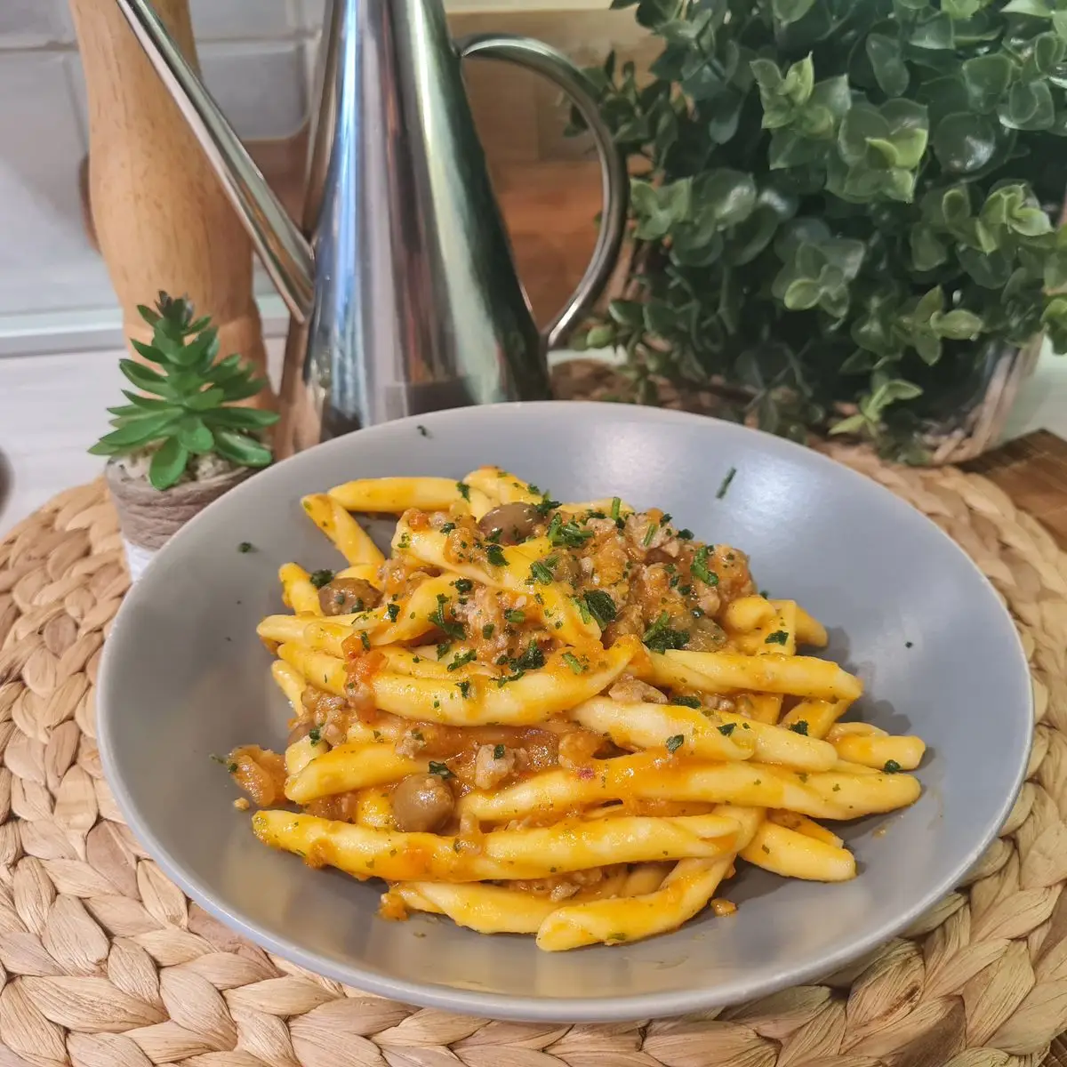 Ricetta Maccheroni al ferretto con sughetto di salsiccia e olive taggiasche di Briciole_di_mollica
