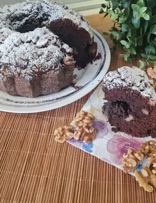 Ricetta Ciambellone soffice cacao e noci di Briciole_di_mollica