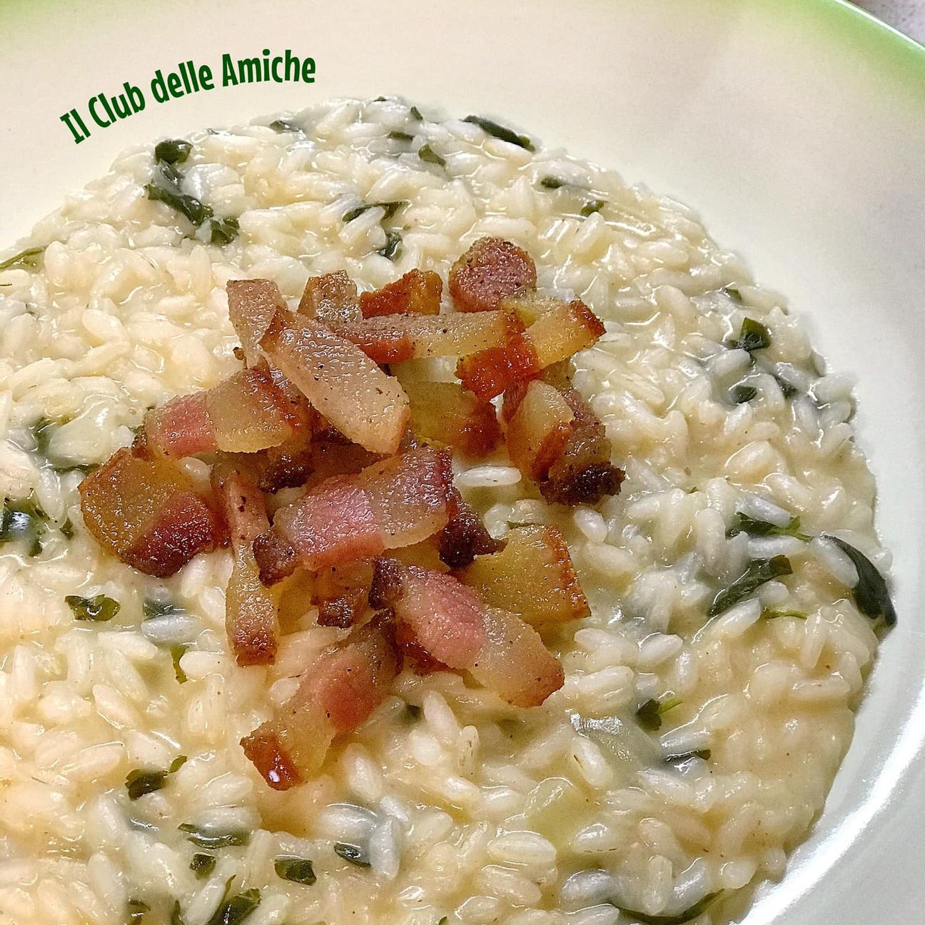 Risotto al prezzemolo e guanciale croccante al pepe