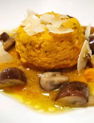 Ricetta Flan di zucca con crema ai funghi di incucina_consabrina