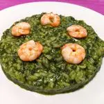 Ricetta Risotto con gamberi e crema di spinaci