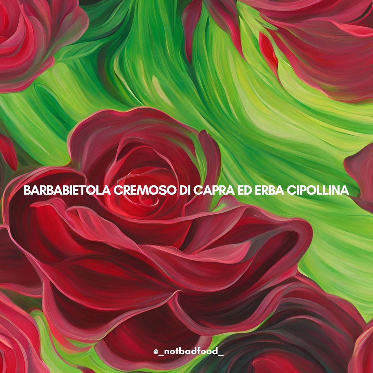 rosa di barbabietola con cremoso di capra e olio all'erba cipollina