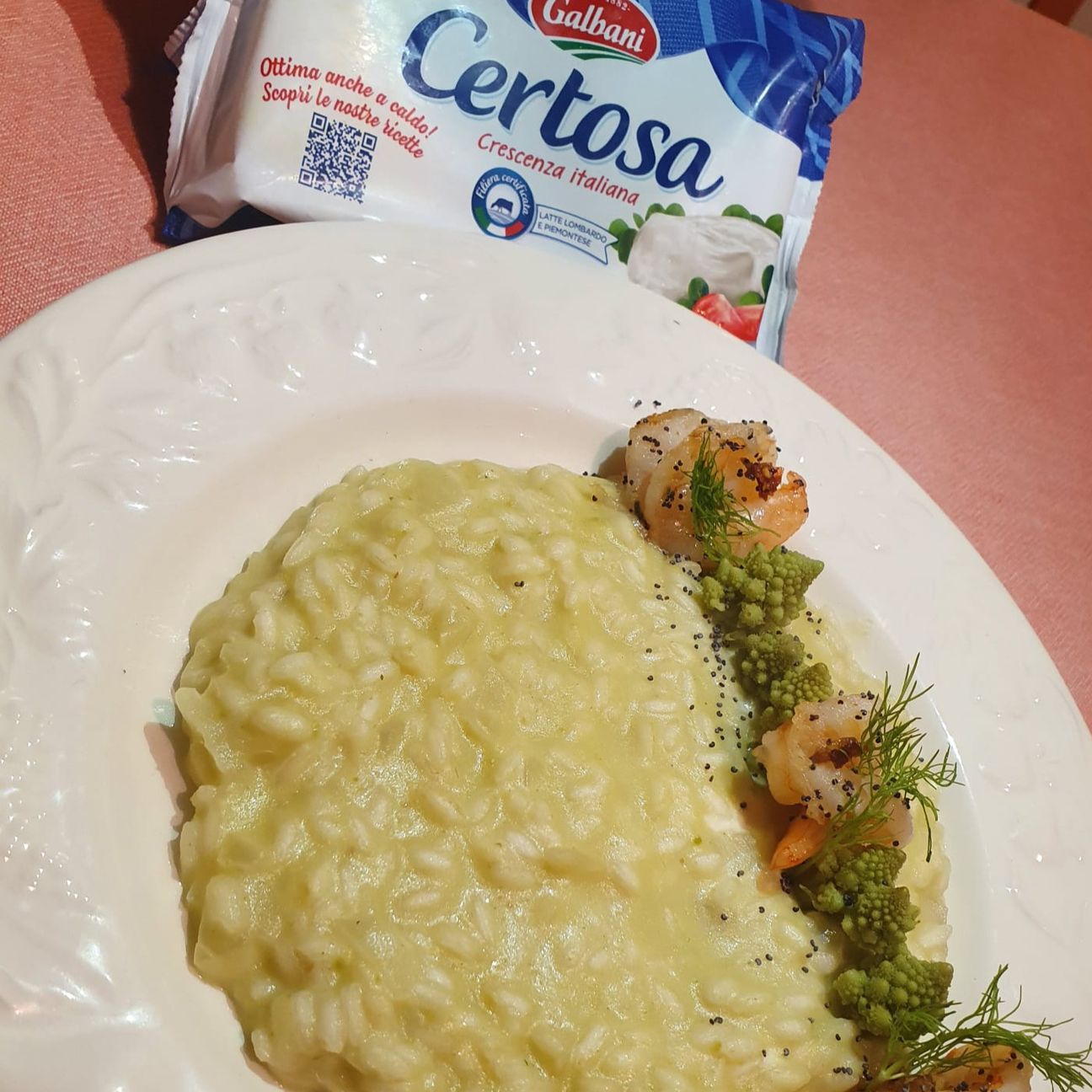 Risotto cavolo romano e gamberi
