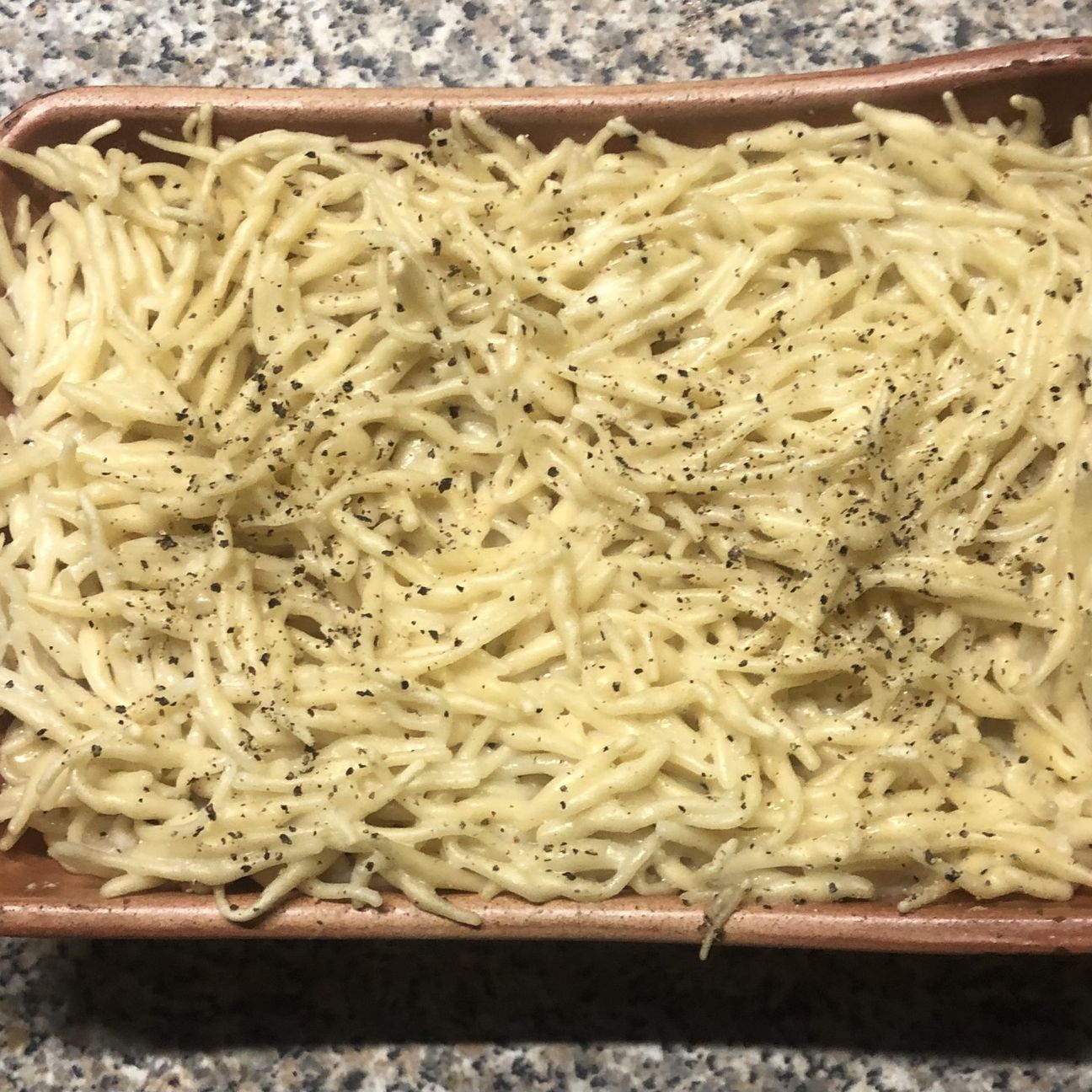 Trofie cacio e pepe al forno