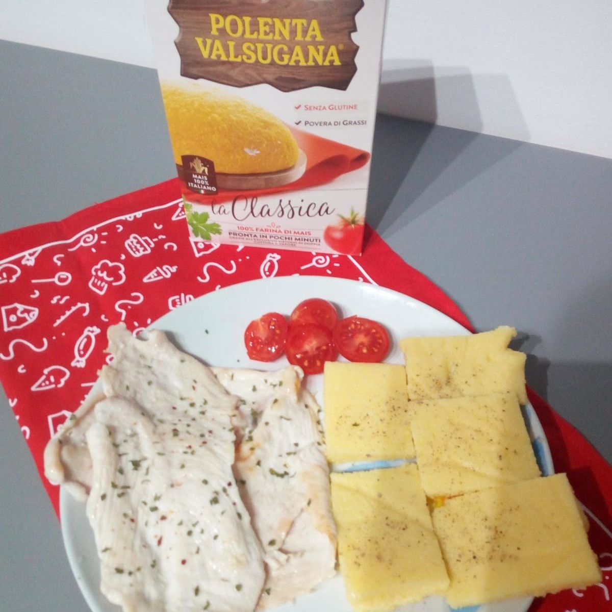 Polenta e petto di pollo