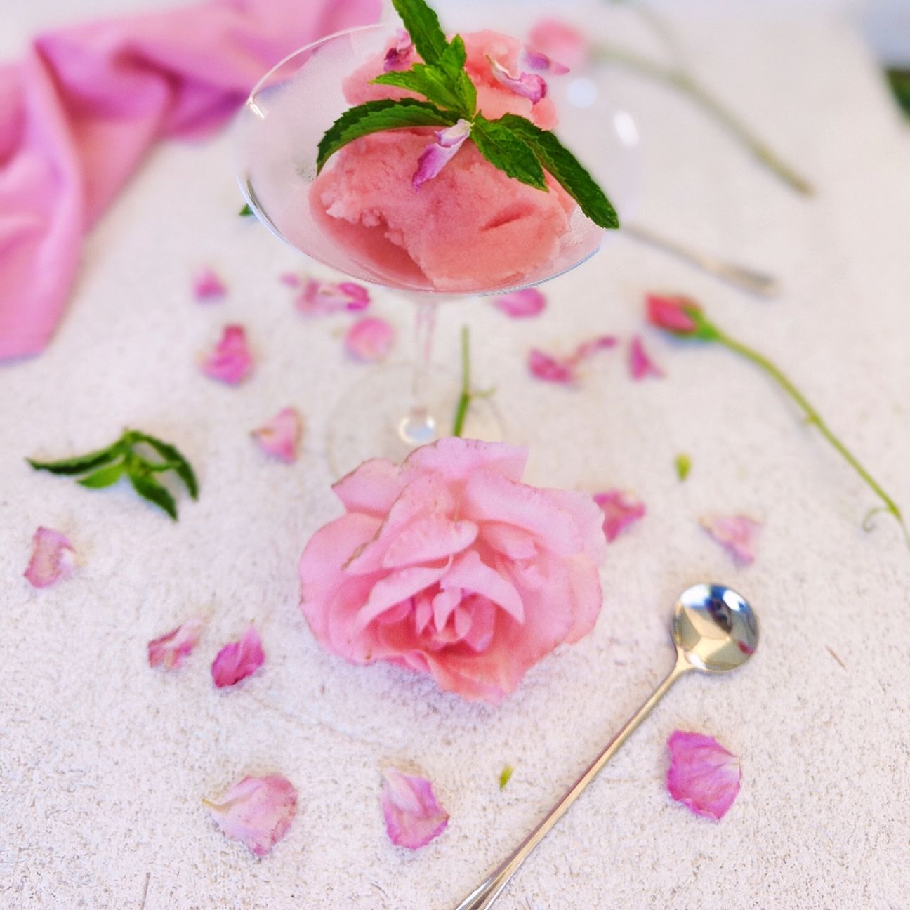 Granita di sciroppo alle rose 🌹
