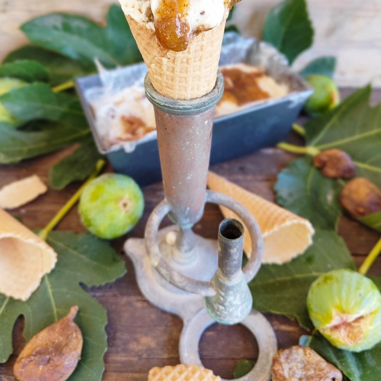 Gelato di ricotta e composta ai fichi