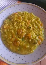 Ricetta Risotto con zucchine, gamberetti e zafferano.