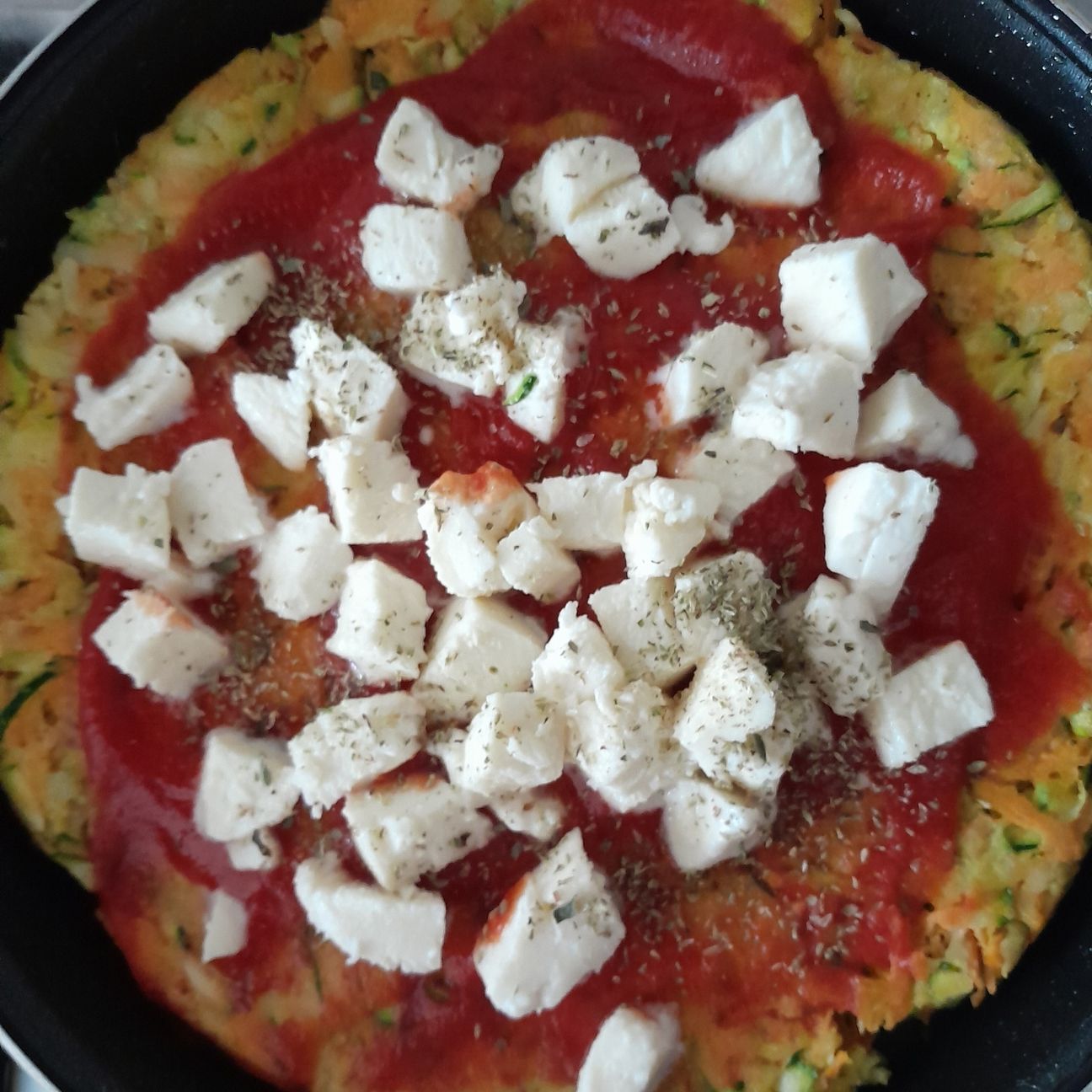 Pizza vegetale in padella