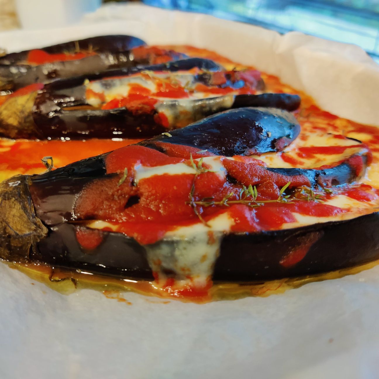 Melanzane a ventaglio con mozzarella e pomodoro!
