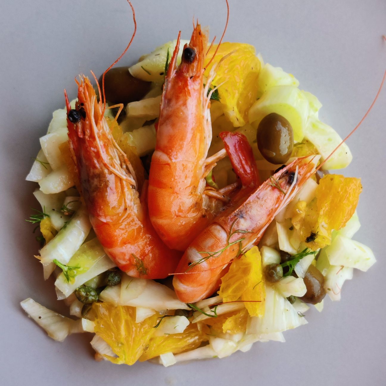 Insalata di Finocchi , gamberi e arance