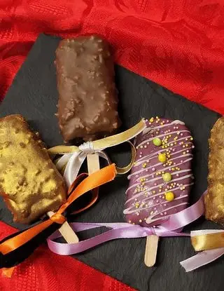 Ricetta Gelati con mousse alla banana, caramello salato, croccante caramellato di marina3