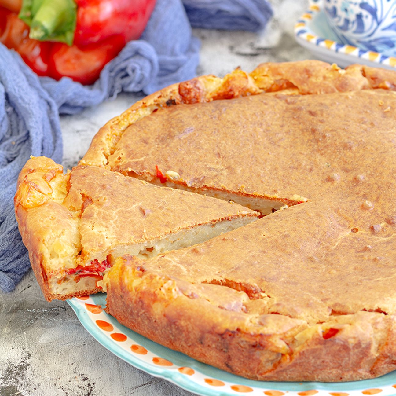 Focaccia ad impasto morbido con peperoni